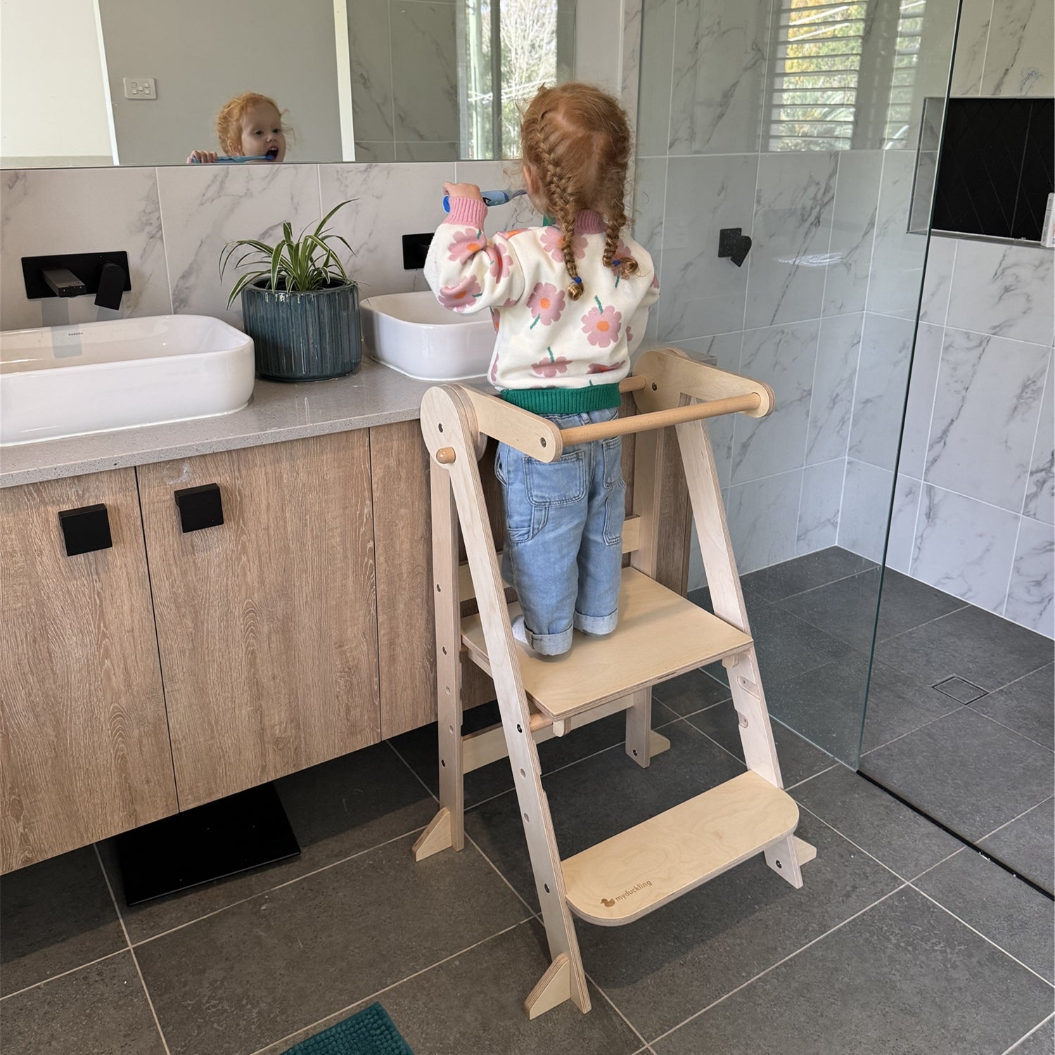 Stool Learning Tower Design 3-in-1 Wooden Kids Step Stool Toddler
