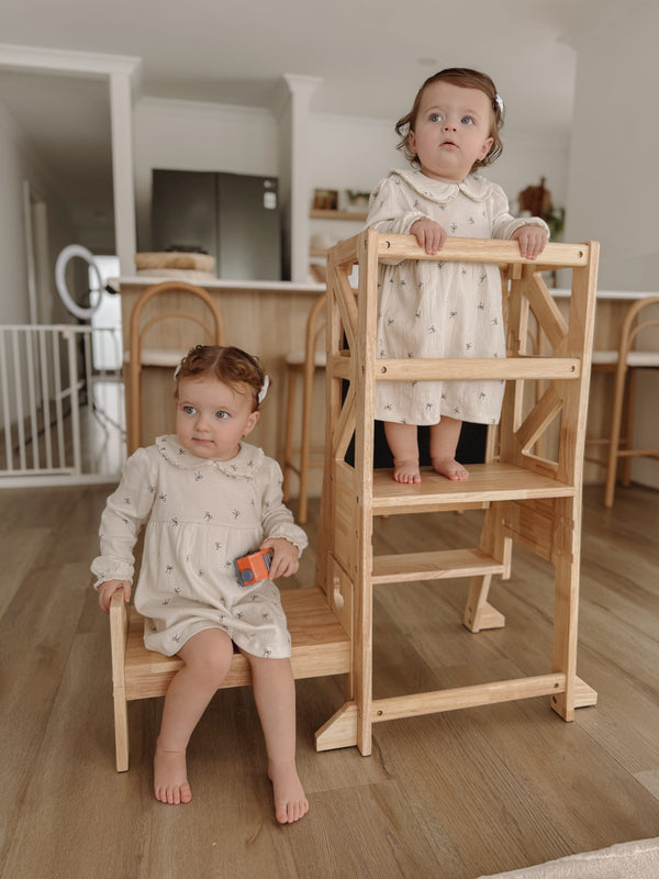 JALA Deluxe Solid Wood Learning Tower - Duck Stool
