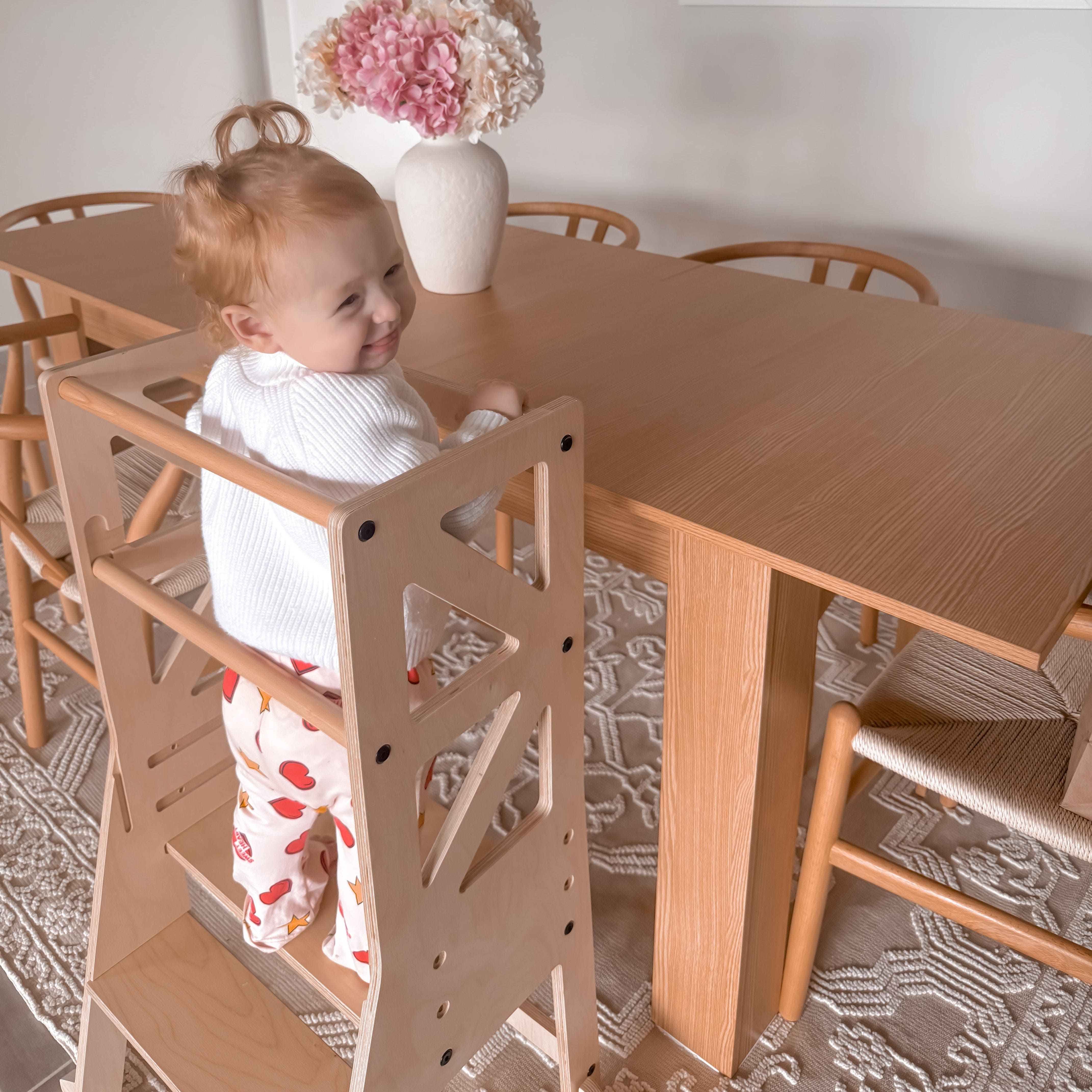 JALA Deluxe Adjustable Learning Tower - Flag with Rectangle Handle - myduckling