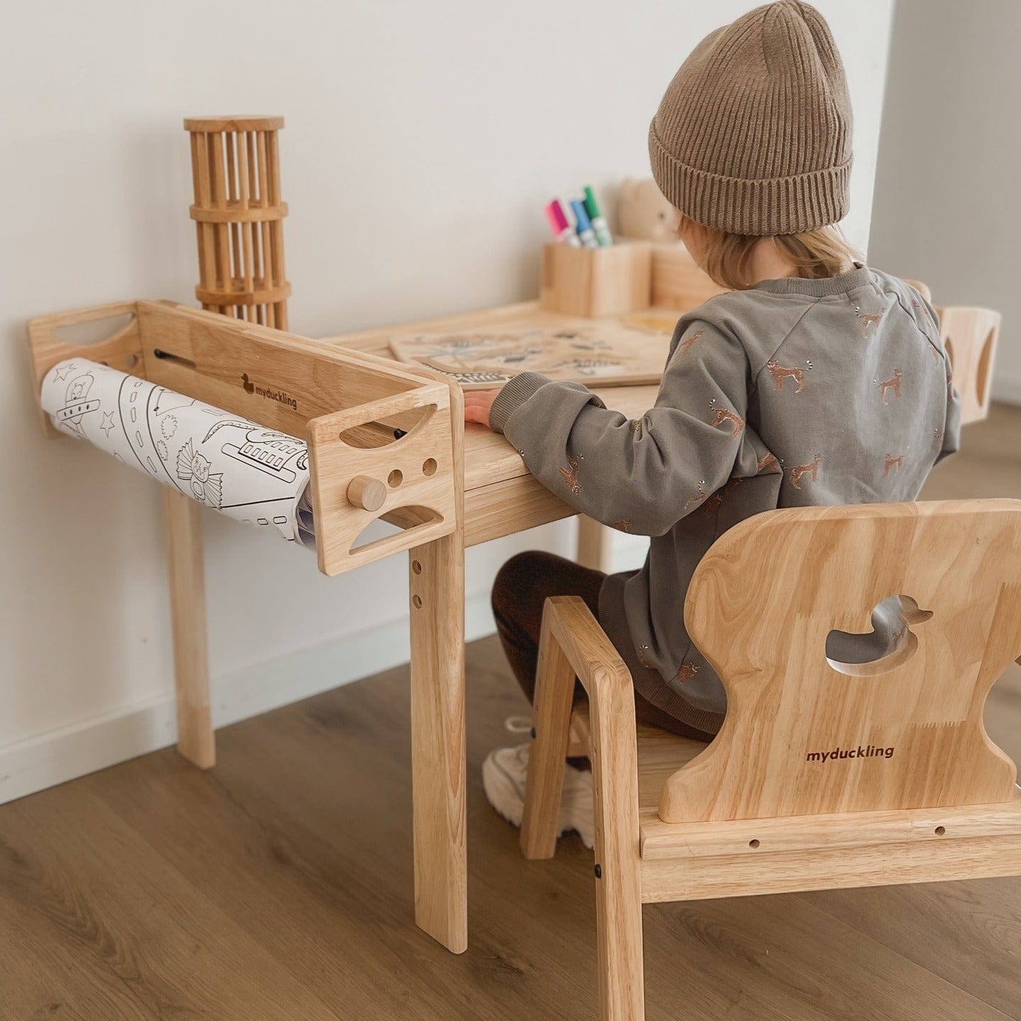 KAYA Paper Roller Dispenser for Kids Table - myduckling