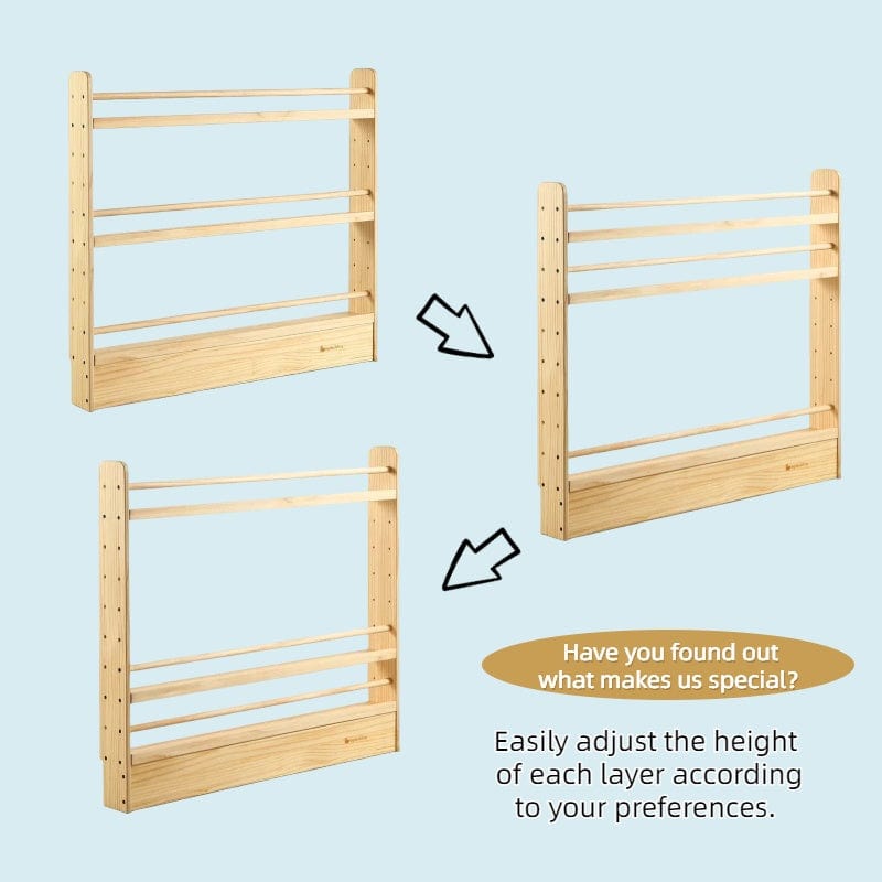 NALA Adjustable Solid Wood Bookshelf