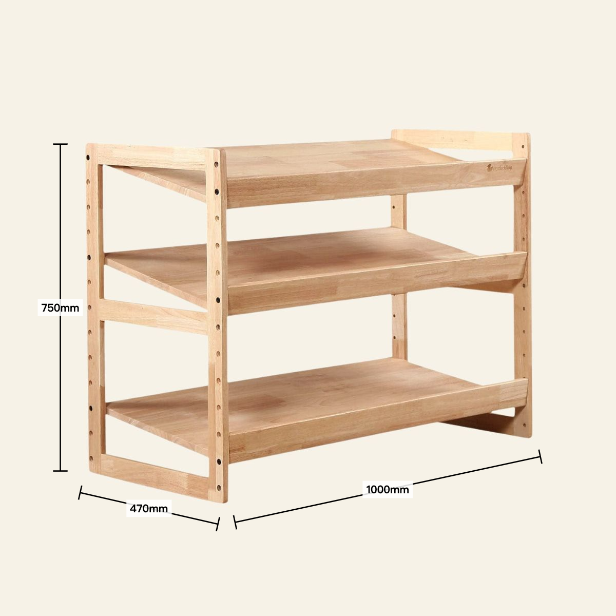 NALA 3 Layer solid wood kids bookshelf full product overview - myduckling