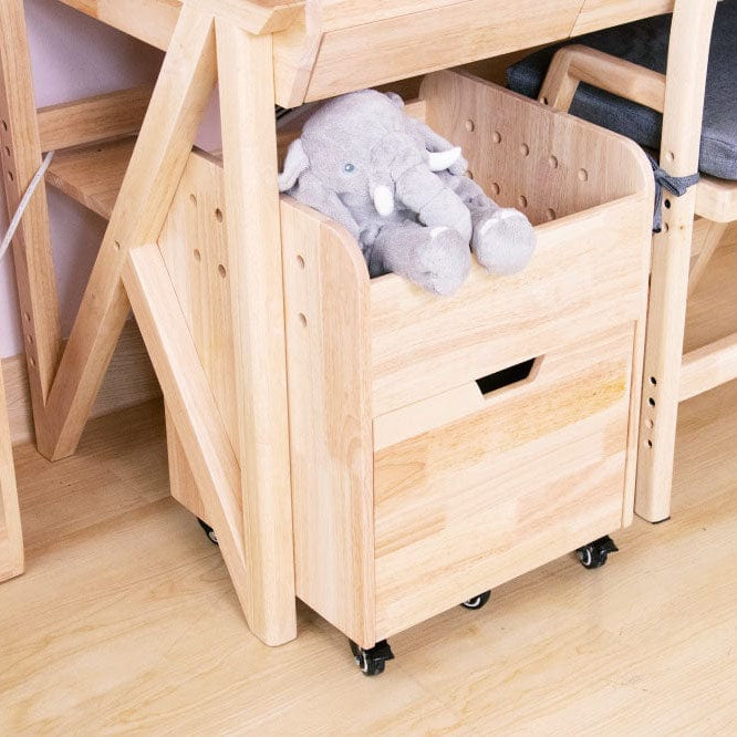 NALA Solid Wood Kids Bookshelf Storage Trolley - myduckling