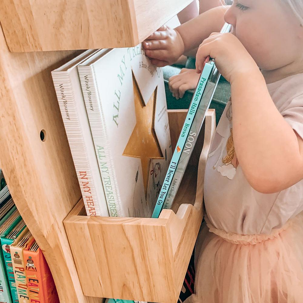 BINDI Revolving Solid Wood Bookcase