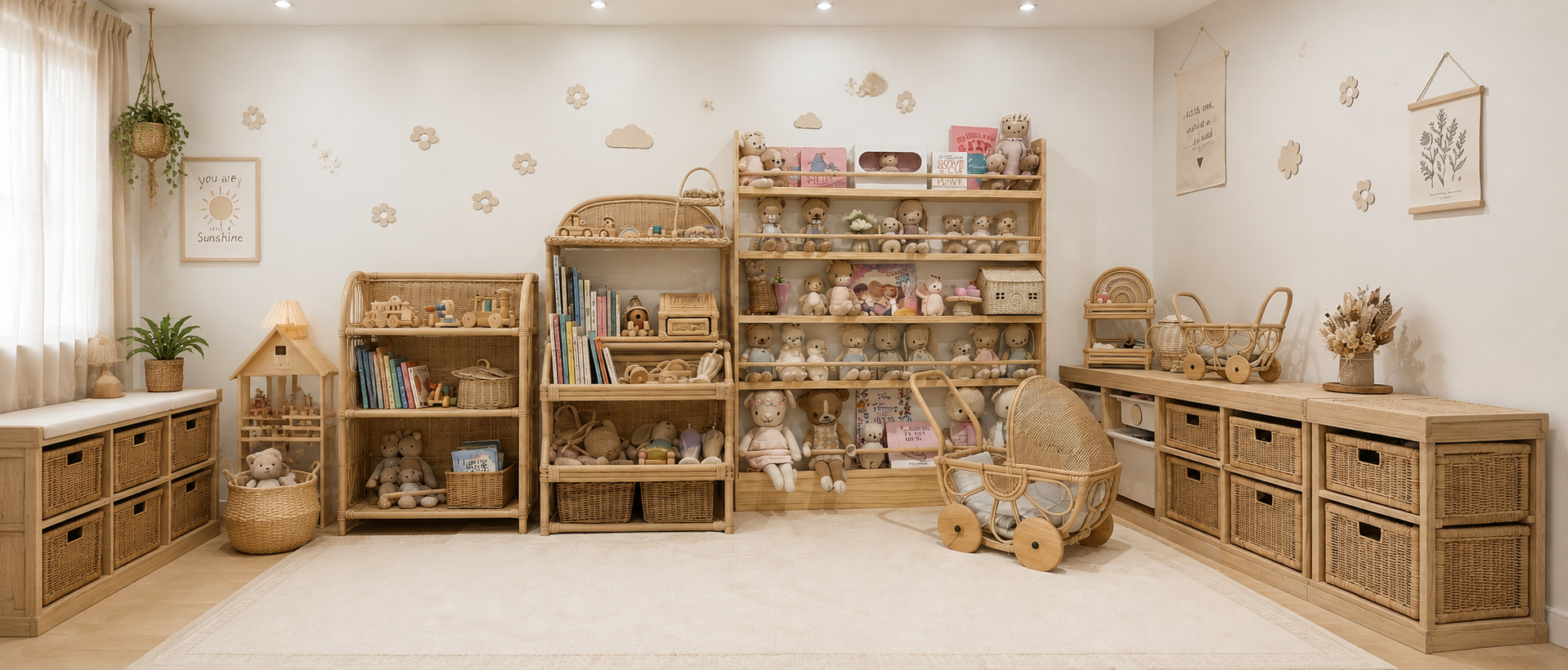 Montessori kids bookshelves and storage