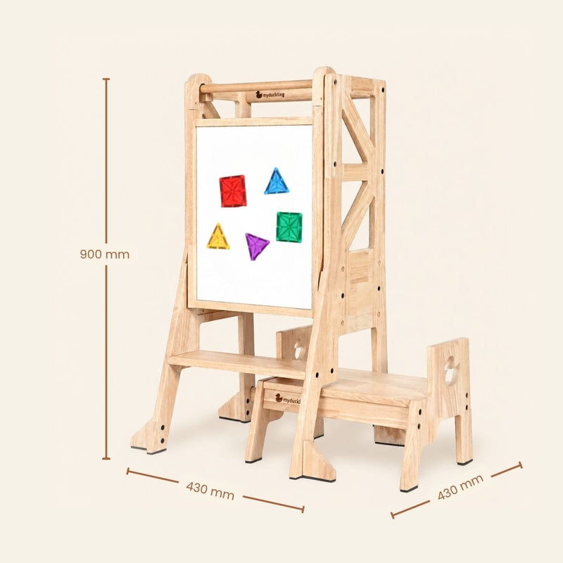 JALA Deluxe Solid Wood Learning Tower - Duck Stool