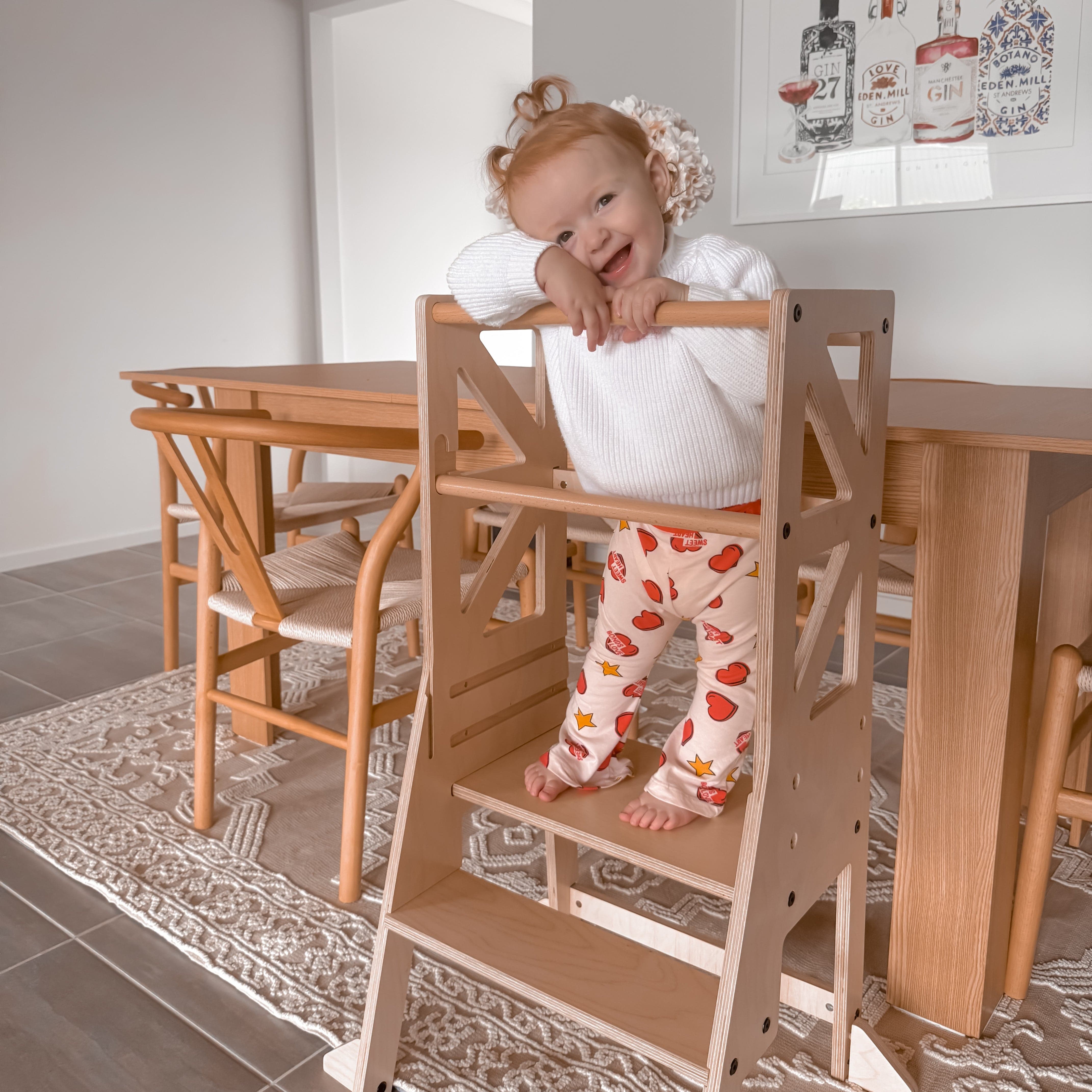 JALA Deluxe Adjustable Learning Tower - Flag with Rectangle Handle - myduckling