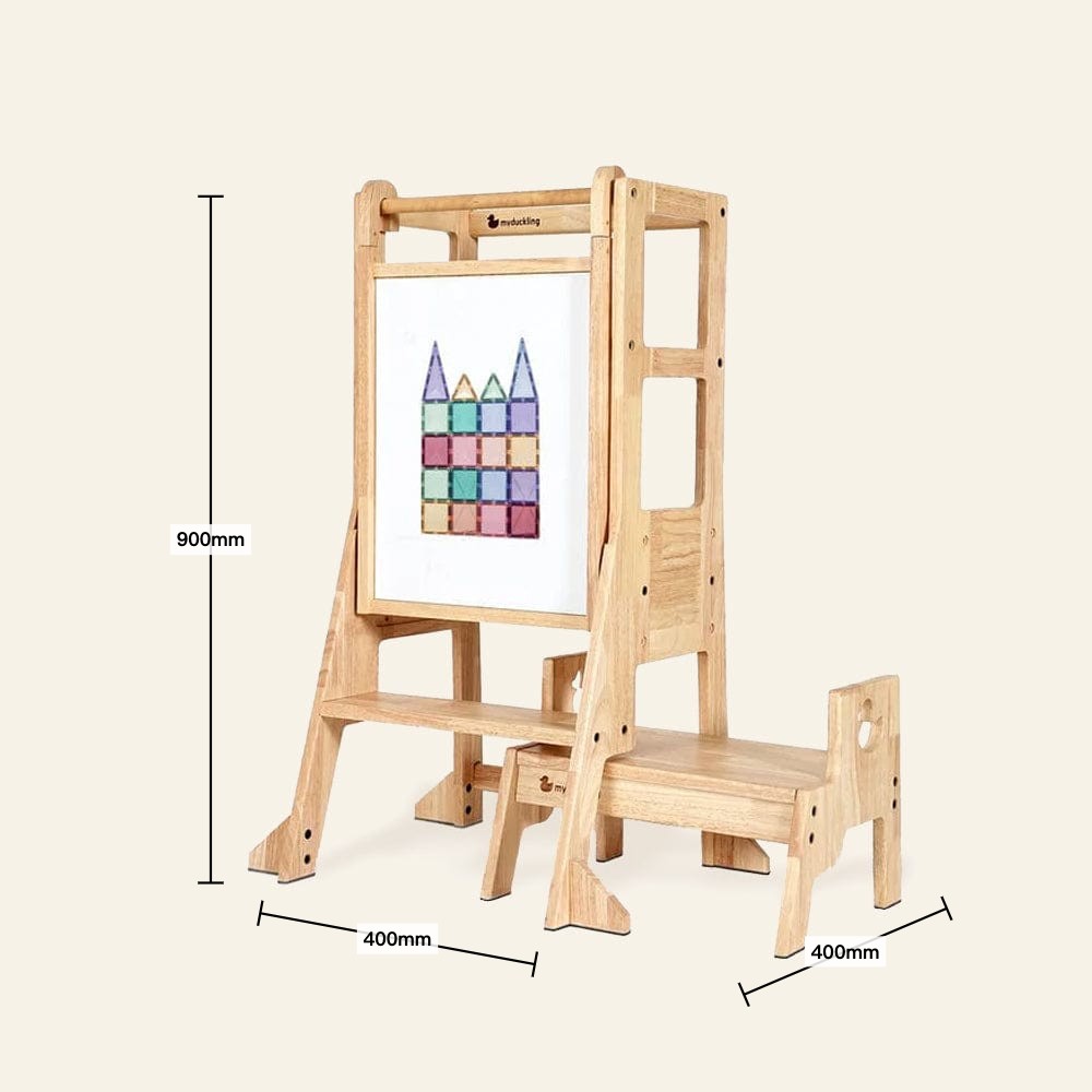 JALA solid wood learning tower duck stool full product overview - myduckling
