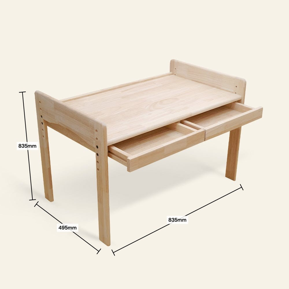 KAYA activity table and 2 chairs dimensions specifications - myduckling