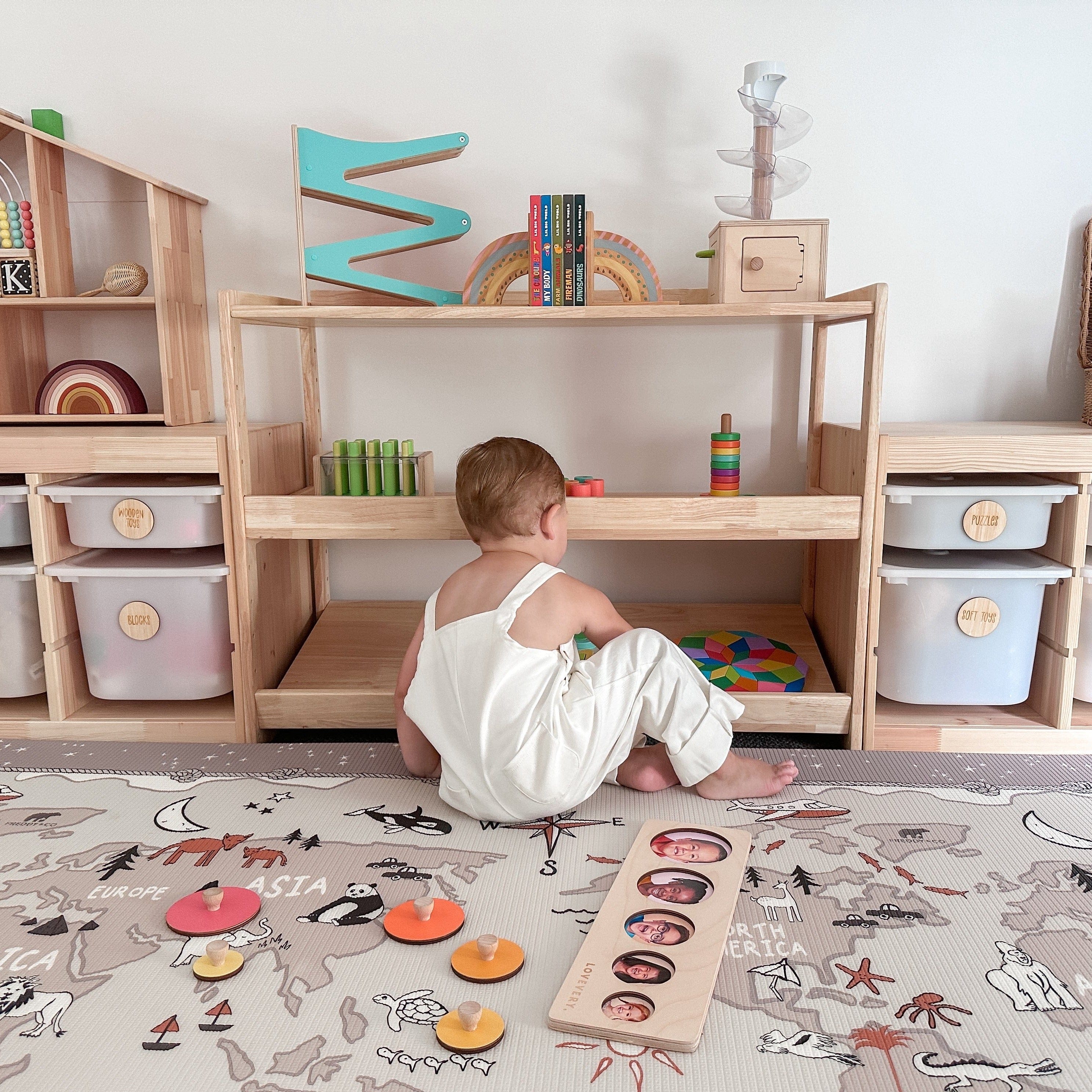 NALA Adjustable Solid Wood 3 Layer Kids Bookshelf - myduckling