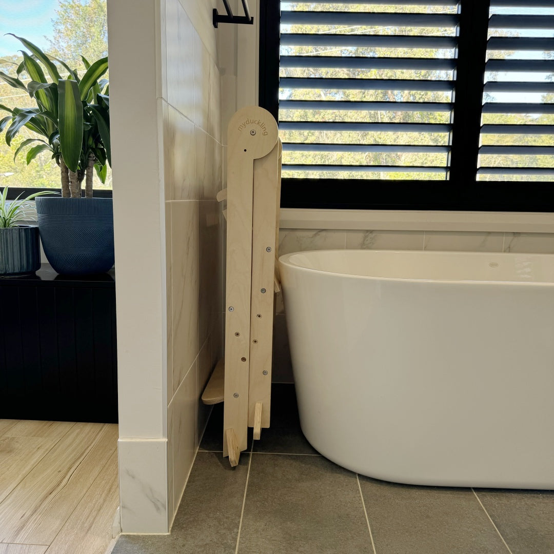 Folded MILA learning tower stored vertically in narrow gap - myduckling