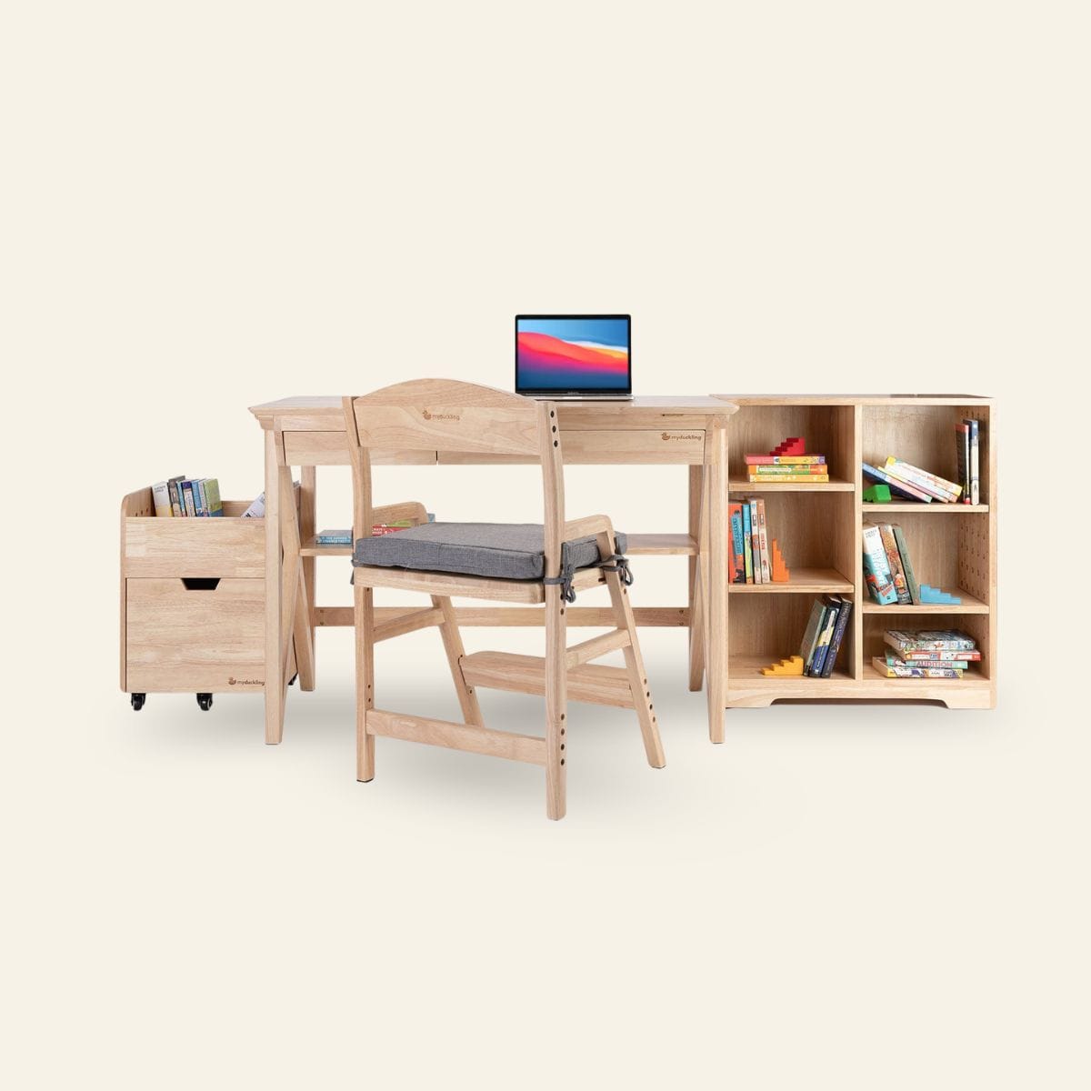 NALA Solid Wood Kids Study Desk & Chair Set - myduckling