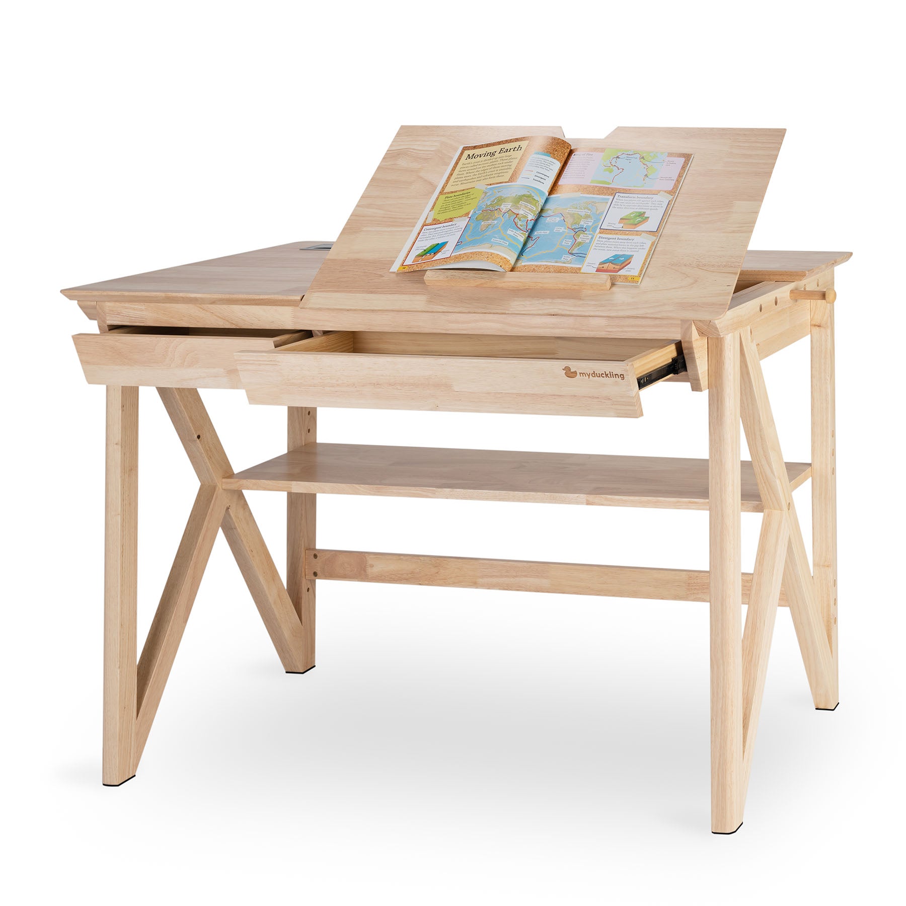 NALA Solid Wood Study Desk With Easel (Early-January Pre-Order)