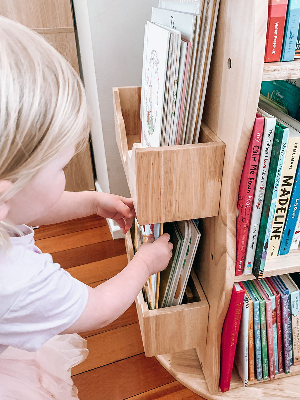 BINDI Revolving Solid Wood Bookcase